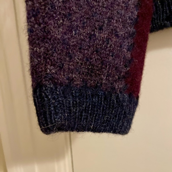 Vintage Eddie Bauer Legend Deer Bay Patchwork 100% Wool Cardigan Size Medium - Picture 3 of 15